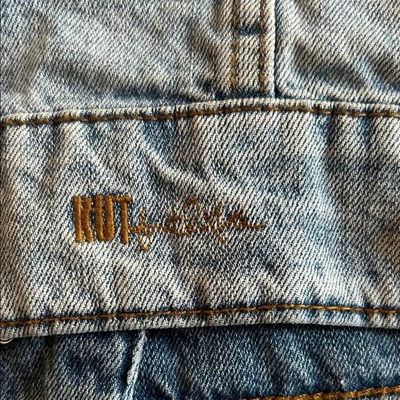 Kut from the Kloth Light Blue Distressed Jean Jacket - Picture 13 of 16